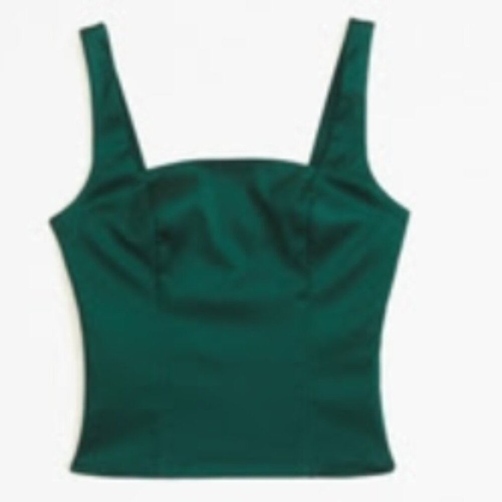 Abercrombie Women's Satin Sculpt Mini Skort and Satin Sculpt Squareneck Set Top